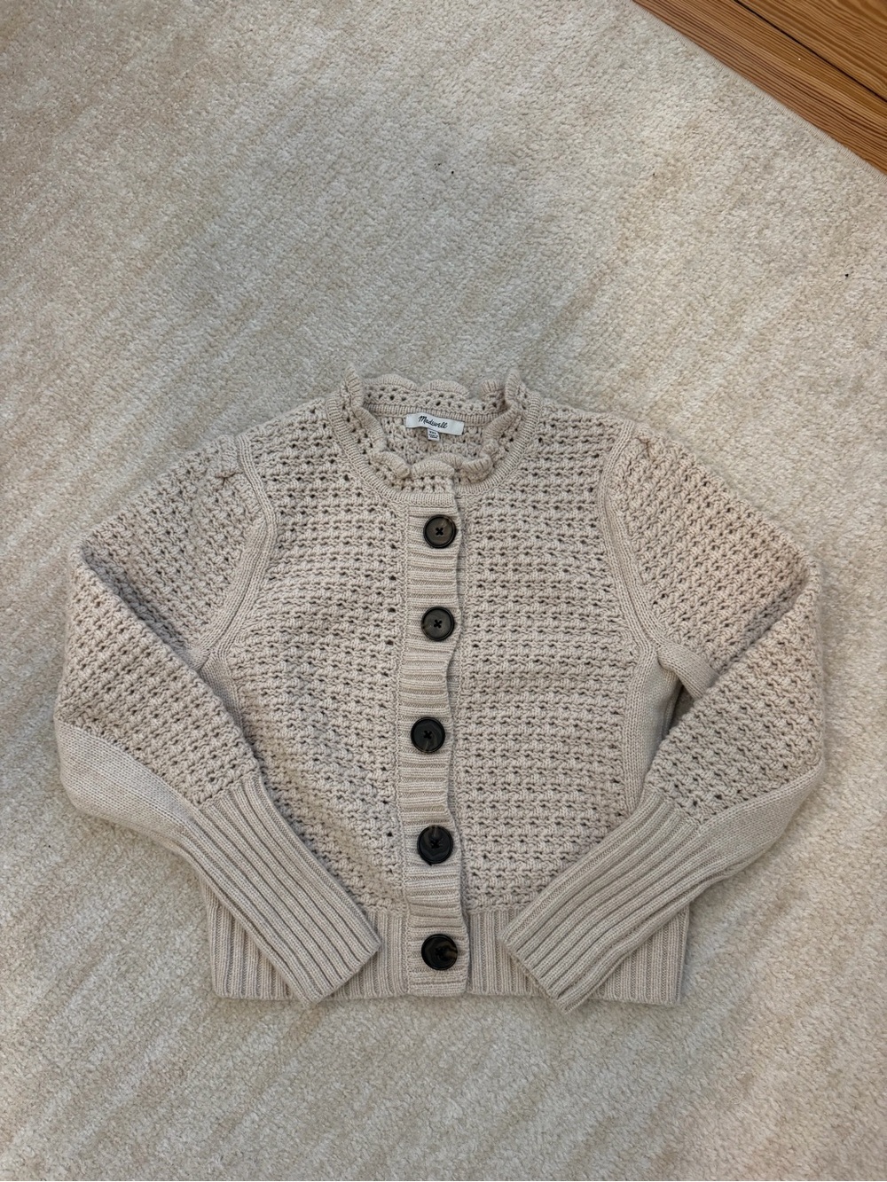 Womens Tan Knit Button-Front Cardigan Sweater, XXS